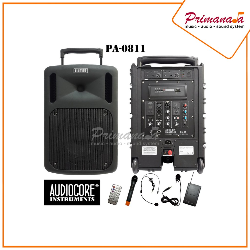 Audiocore PA-0811 Portable Wireless Amplifier 200W Hitam
