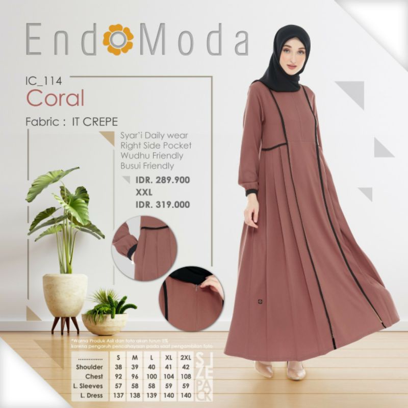 Gamis Endomoda - Gamis Polos - Dress Polos Busui Original Endomoda