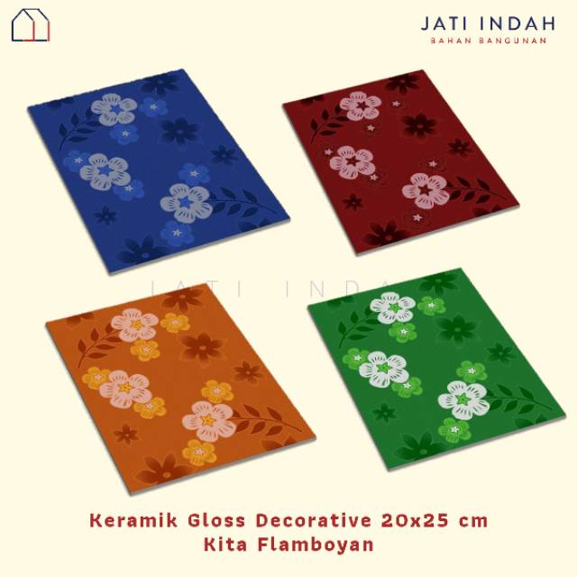 KERAMIK DINDING 20x25cm Kita Flamboyan Dark