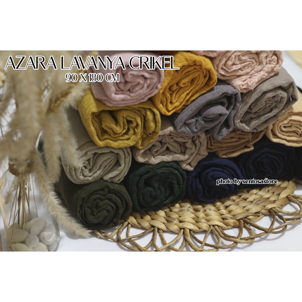 Pashmina Crinkle Hijab pasmina kusut Lavanya By Azzara Jilbab Pashmina Negro Shawl Azara Lavanya Cri