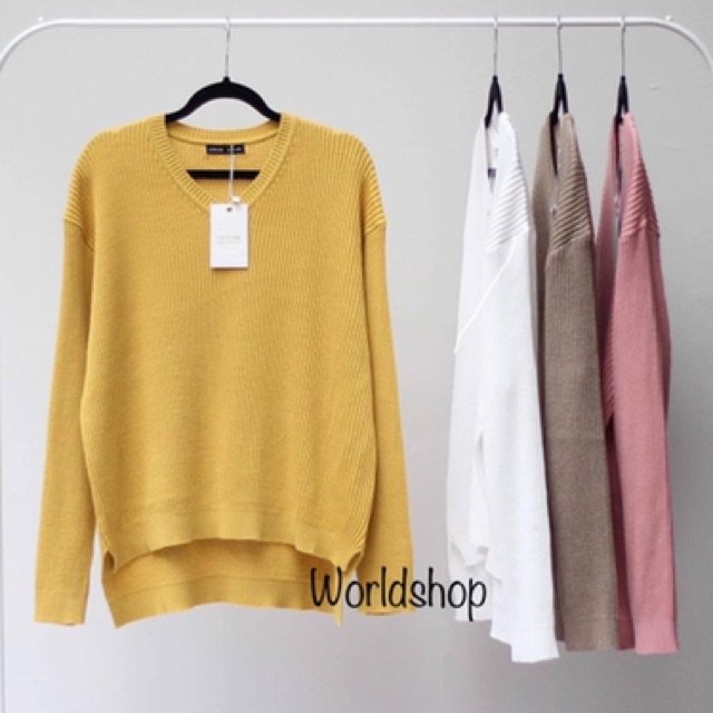 Sweater Rajut v-neck  Boxy Viona premium atasan wanita terbaru Qiya sweater