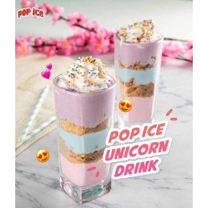 POP ICE BUBUK MINUMAN BERBAGAI RASA COKLAT TARO DURIAN STRAWBERRY MELON GUAVA ANGGUR CHOCO CHEESE VANILLA BLUE PERMEN KARET MANGGA ES DOGER AVOCADO CAPUCCINO CHOCO CREAM LECI ACTIVE CHOCO MALT