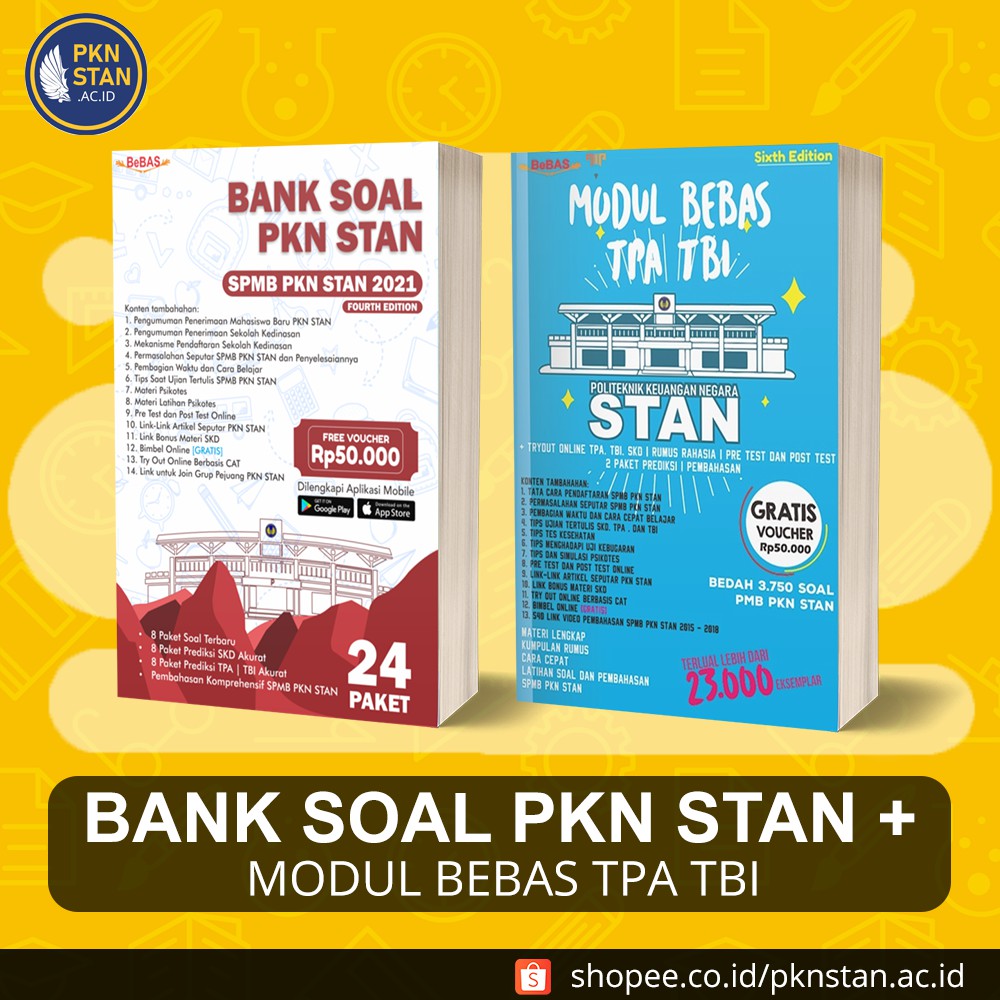 Paket 2 Buku : Bank Soal PKN STAN + Modul Bebas TPA TBI | Super Modul Best Seller SPMB 2021