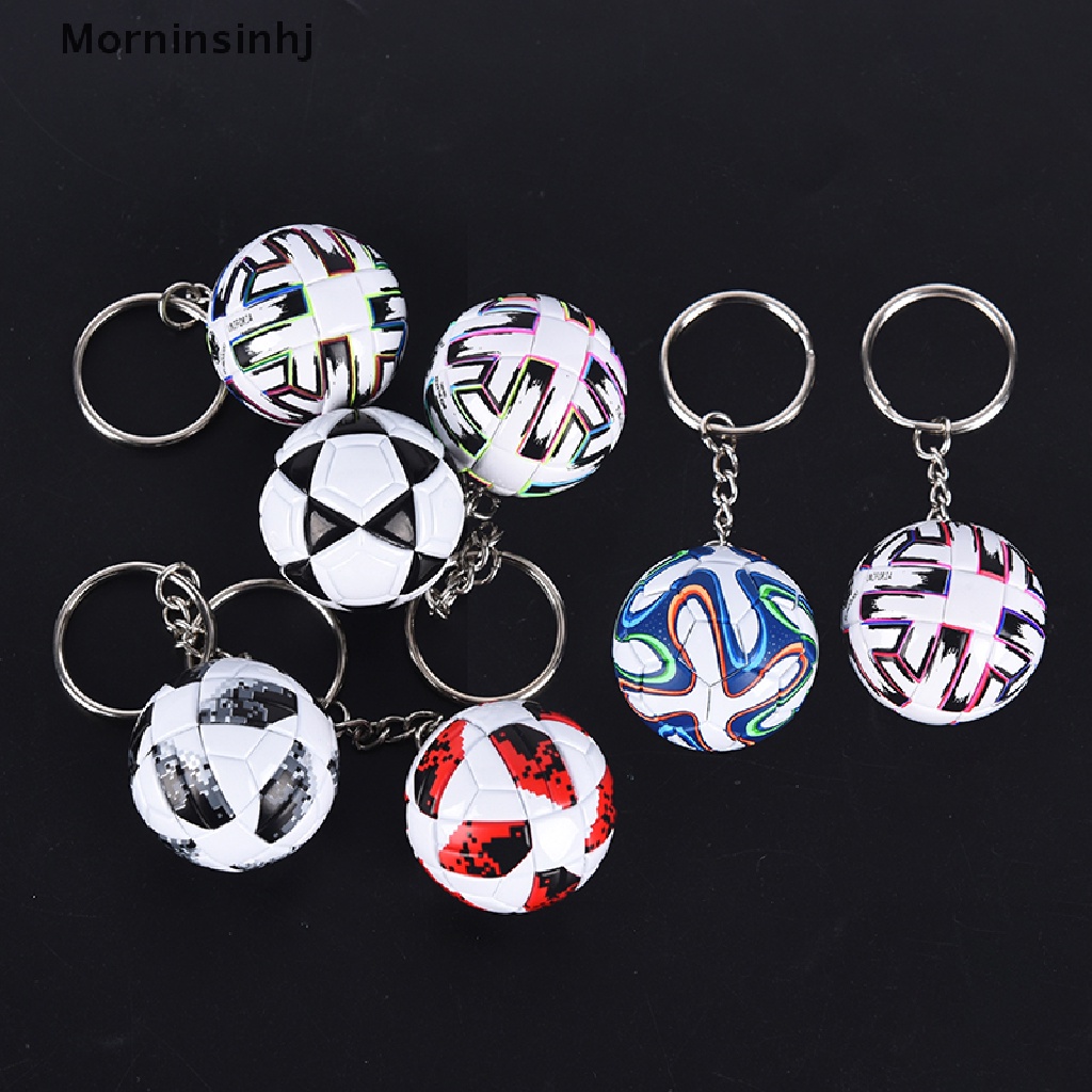 Mornin 3D Olahraga Sepak Bola Souvenir PU Leather Keyring Pria Penggemar Sepak Bola Gantungan Kunci Liontin id