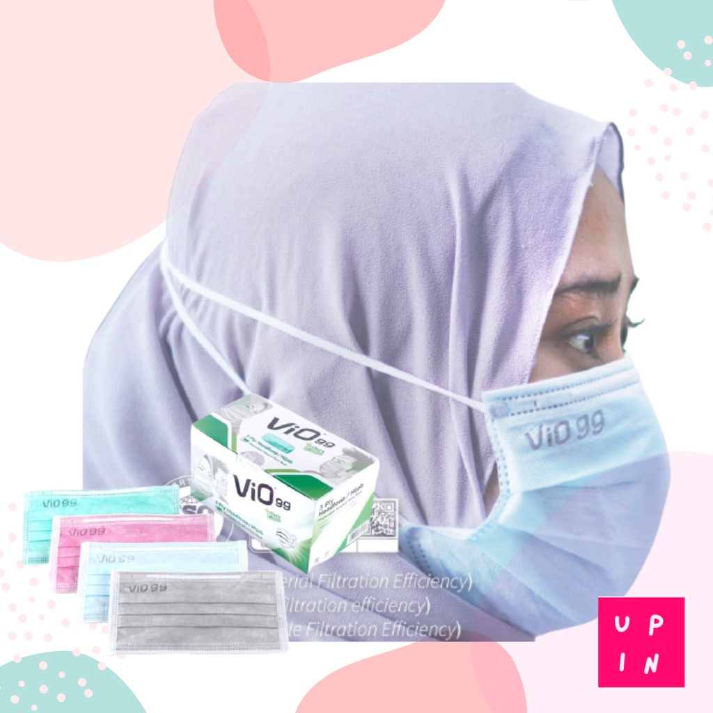 Masker Medis VIO99 Hijab 3 Ply - isi 50pcs
