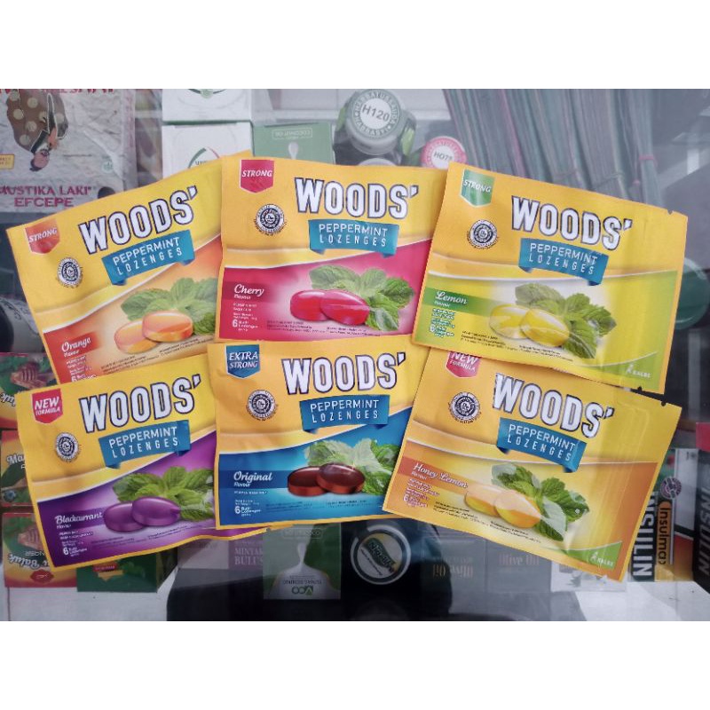 PERMEN WOODS | VARIAN LEMON, HONEY LEMON, ORIGINAL, CHERRY &amp; BLACKCURRANT