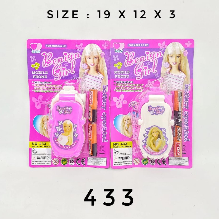 Mainan Telepon Handphone Flip HP Mainan Karakter Fungsi Lampu dan Musik