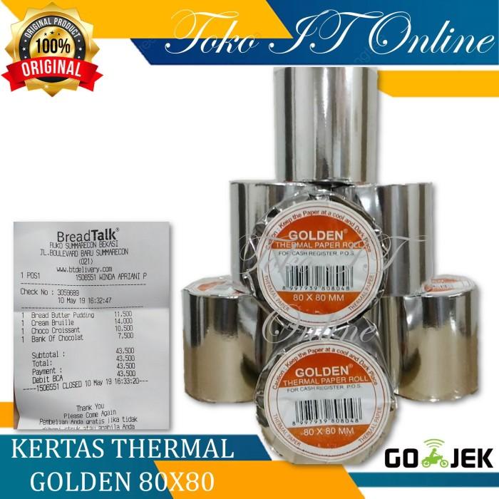

Paket 10 Roll Kertas Kasir Thermal 80Mm Golden 80 X 80 | Golden 80X80