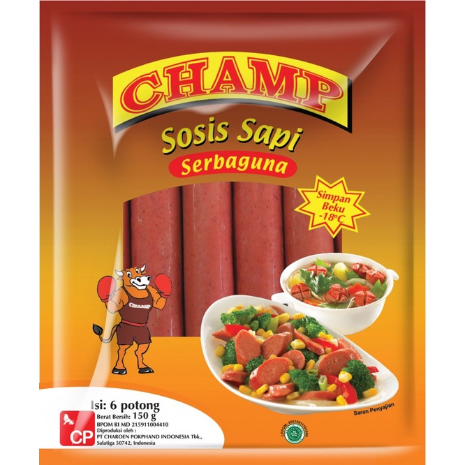 

Champ beef sausage 150gr - Champ sosis sapi isi 6pcs