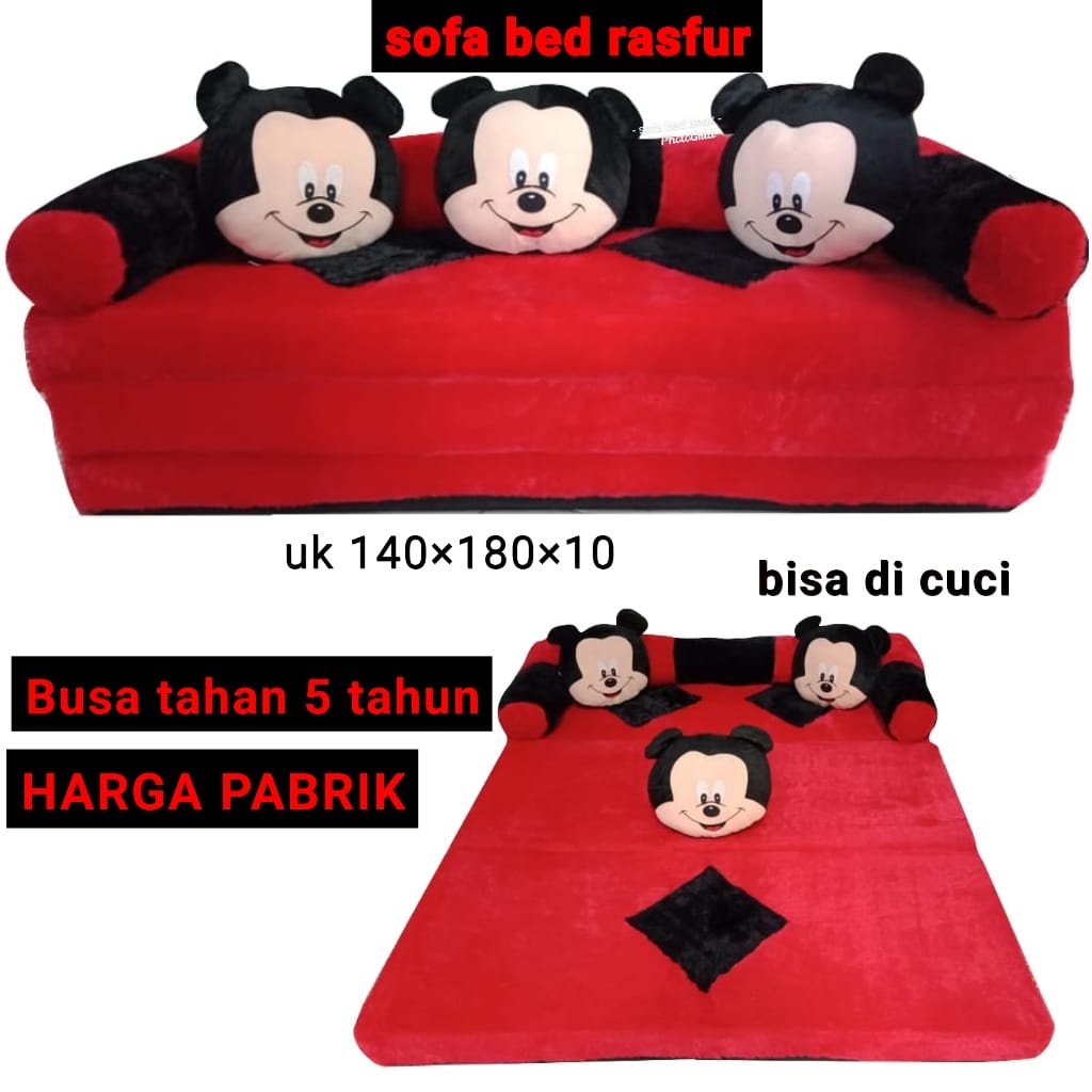 Sofabed Kasur Bulu Rasfur Sofa Bed Kasur Busa Lipat Karakter Minimalis