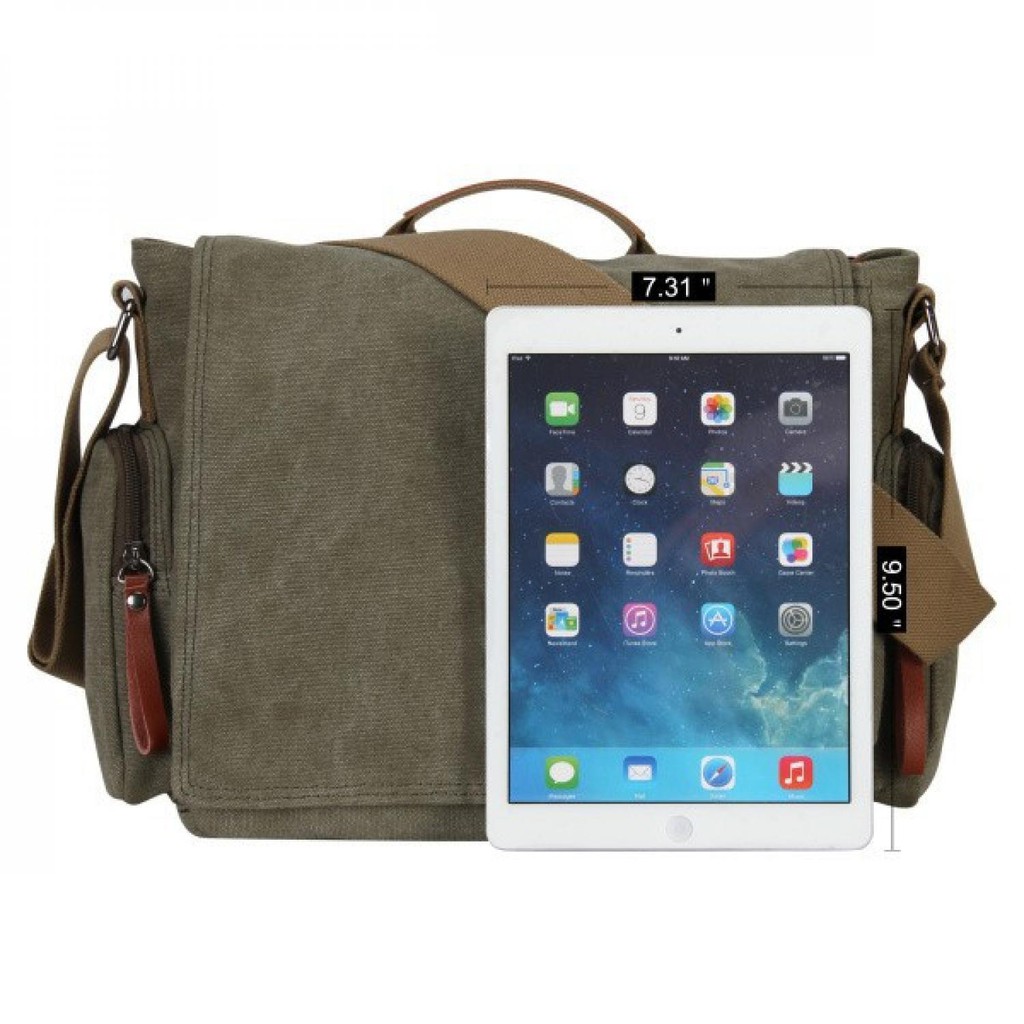 Manjianghong Tas Selempang Pria Messenger Canvas Printing - 1124 [Army Green]