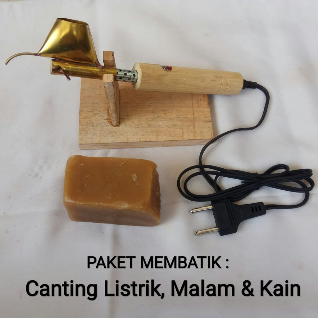 Paket Membatik Canting Listrik Malam Dan Kain Mori