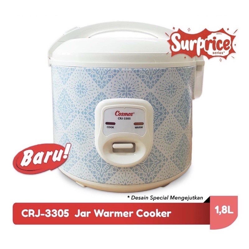 MAGIC COM RICE COOKER COSMOS CRJ3305 CRJ 3305 1,8L 1,8 LITER 3IN1 MODEL BARU