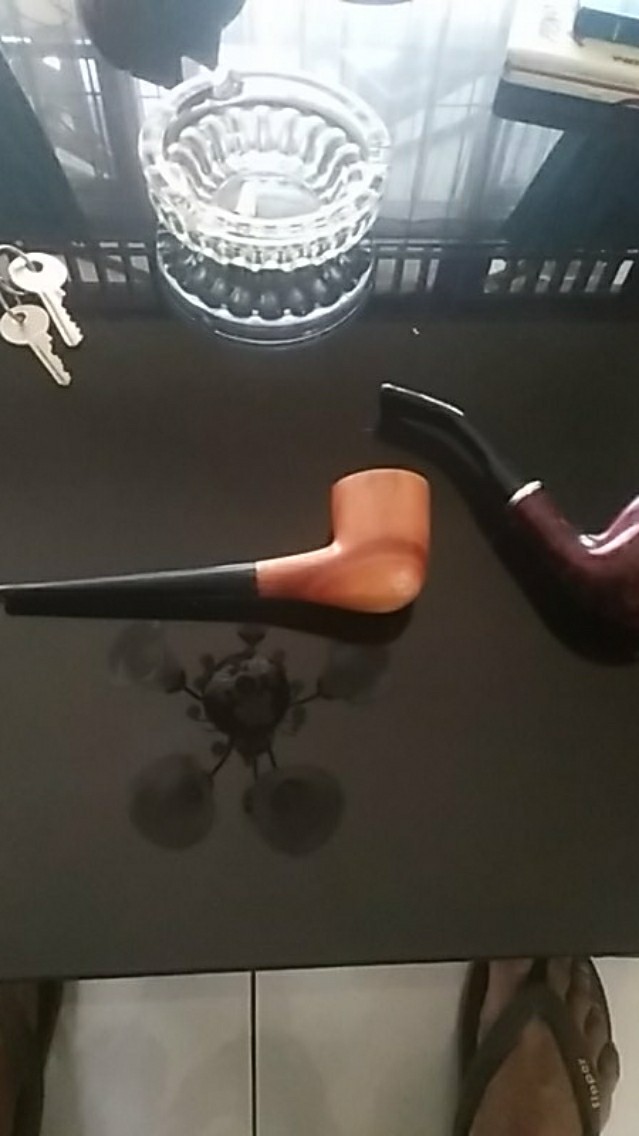 Pipa Cangklong Tembakau Stem Lurus Kayu Sawo