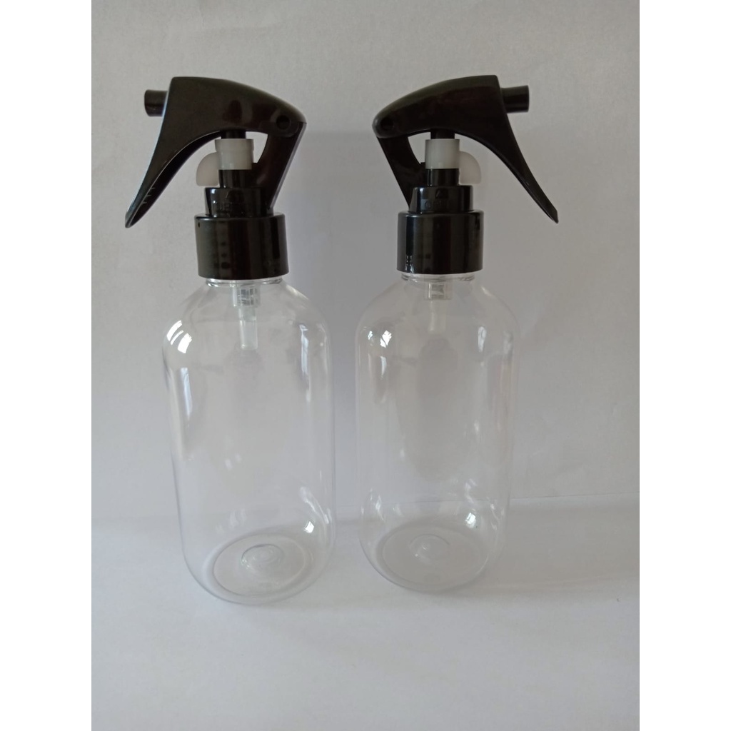 { paket isi 10pcs } BOTOL SBR 200ML SPRAY TRIGGER HITAM BODY NATURAL