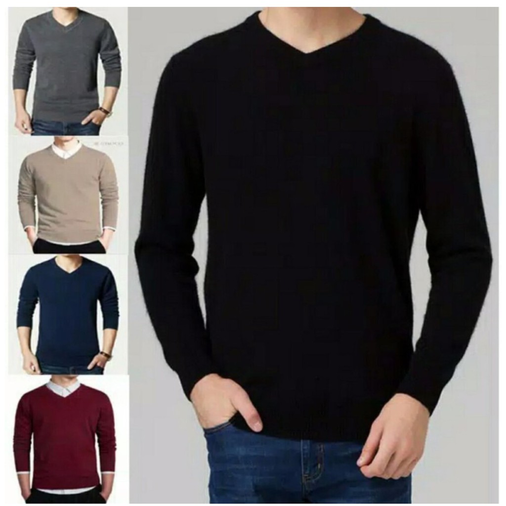 Sweater Rajut Pria Vneck