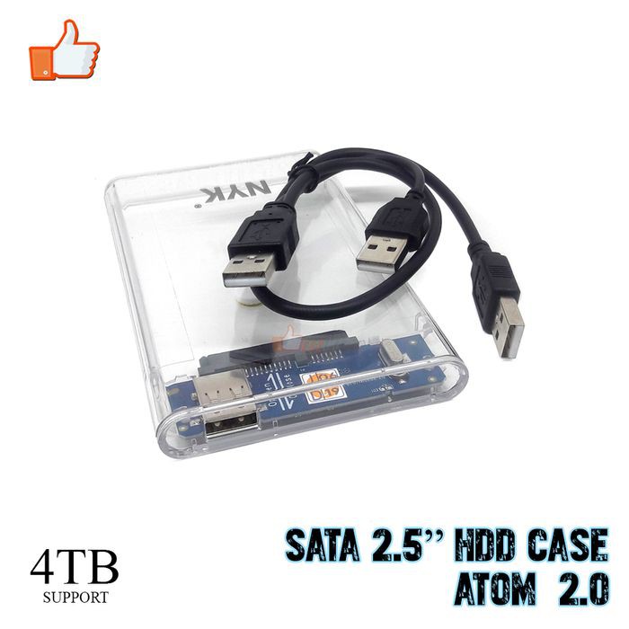 Casing HDD Hardisk Eksternal NYK 2.5 USB 2.0 Transparan external case