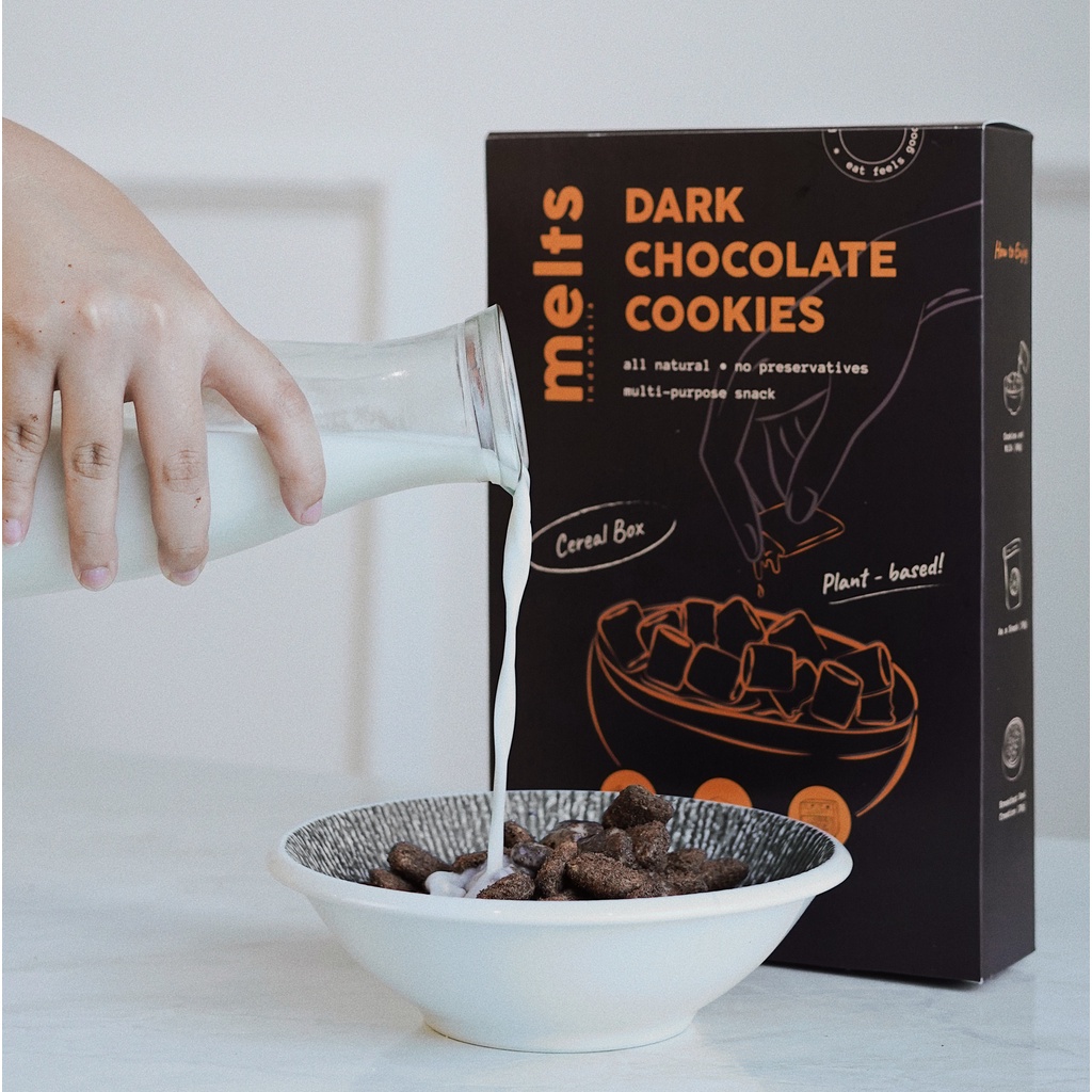 Melts Dark Chocolate Cookies Cereal Box