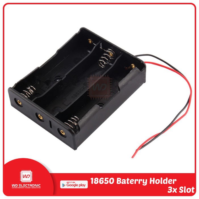 HOLDER BATTERY 18650 3 SLOT DUDUKAN BATERAI 18650 ISI 3 KOTAK BATERAI