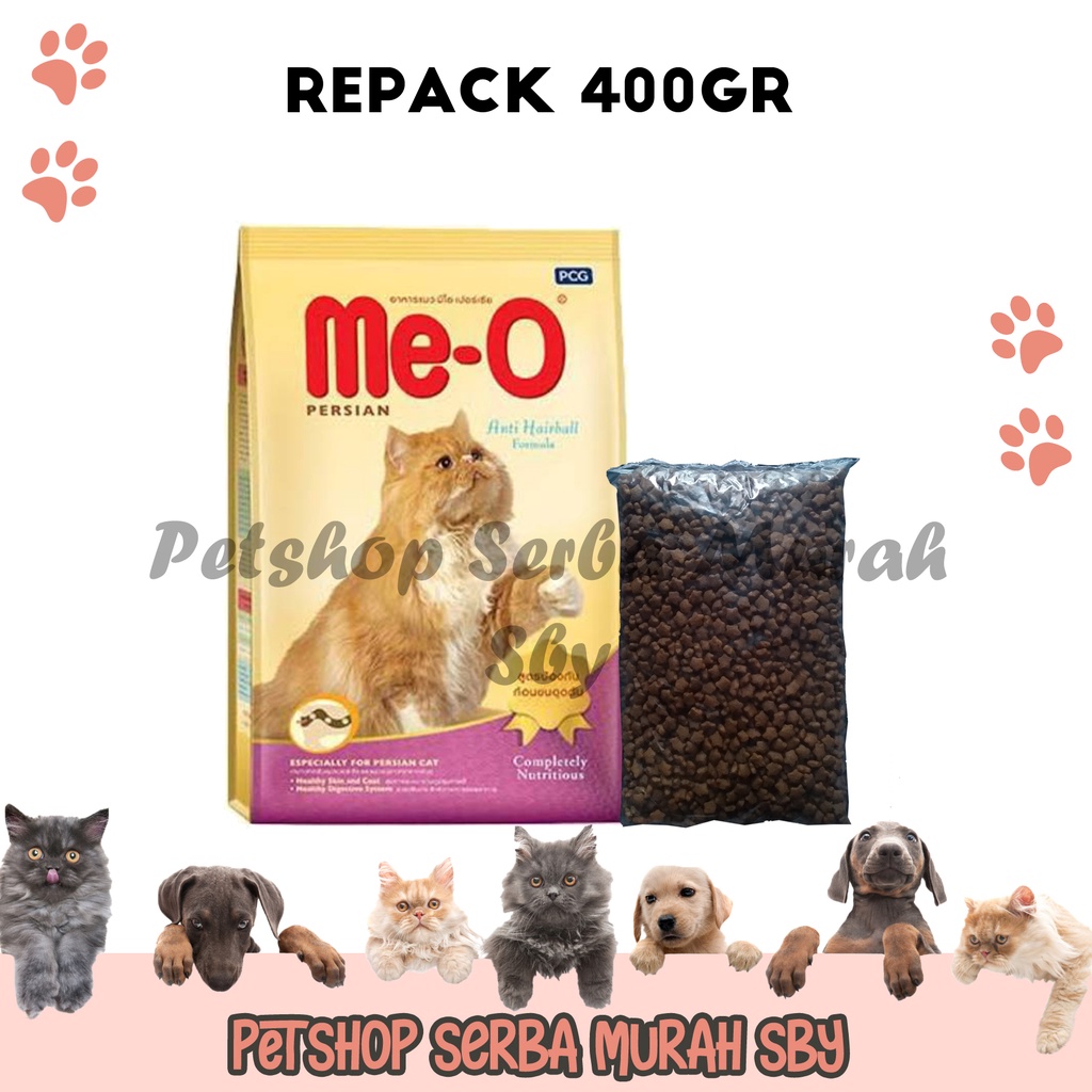 MeO Me-O Persian Adult Repack 400gr - Makanan Kering Kucing Persia Dewasas