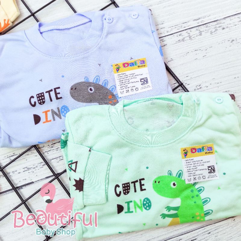 PREMIUM Setelan Bayi Panjang SNI Motif Cute Dino / Setelan Piyama Bayi Laki-laki / Baju Bayi Panjang Merk Daffa / Baju Tidur Bayi / Baby.ou_