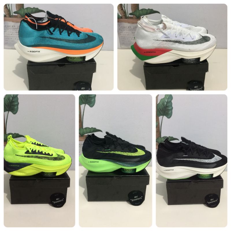 Nike zoom alphafly next %  black white ekiden black green neon whte red