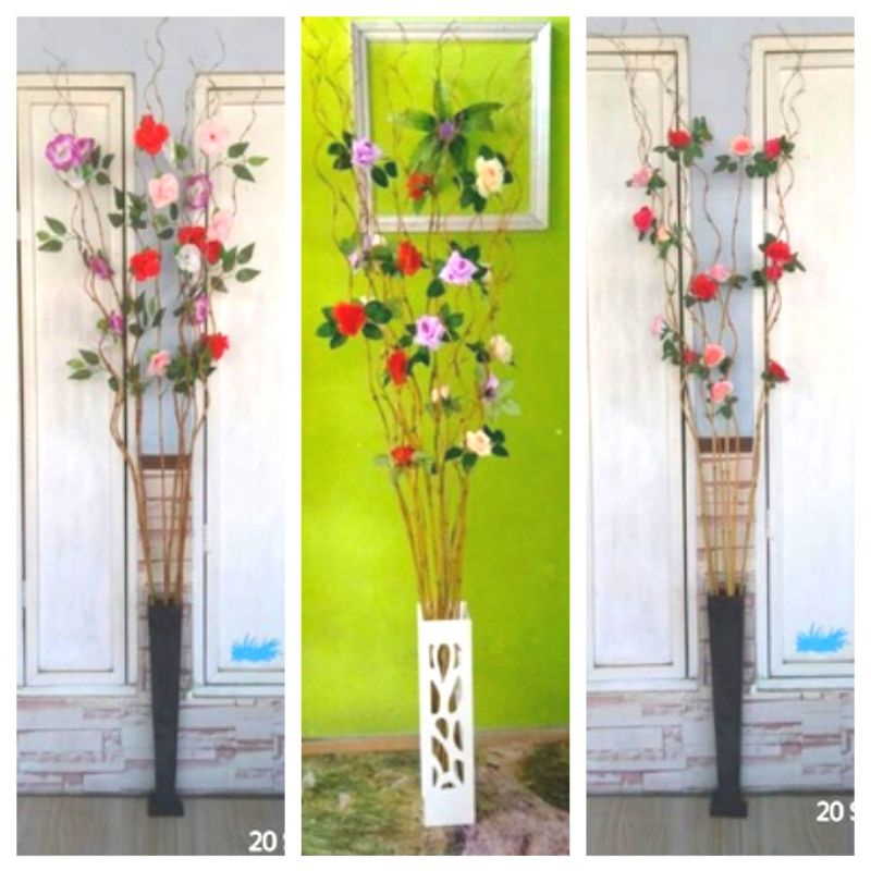 Bambu ulir mawar matahari bunga hias artificial imitasi palsu plastik