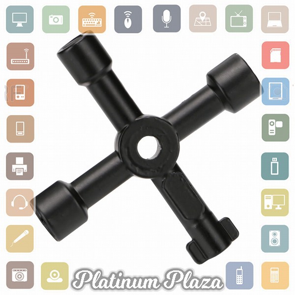 DIHAKI Kunci Pas Multifungsi 4 in 1 Universal Elevator Cross Triangle Key - LXX3116 - Black`3A3T8B-