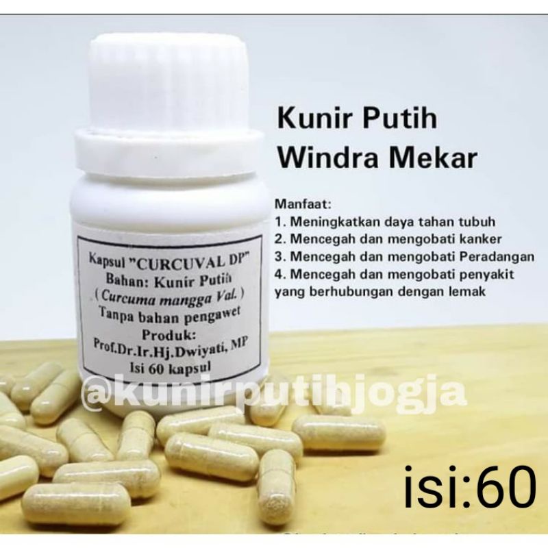 Kapsul Kunyit Kunir Putih Prof dr Dwiyati Curcuval Ori Herbal Isi 60 - Kapsul