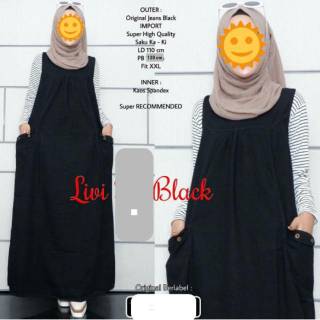 Promo Livi Overall Rok Jumbo Panjang Jeans Muslimah Murah Promo Livi Overall Rok Jumbo Panjang Jeans Muslimah Murah