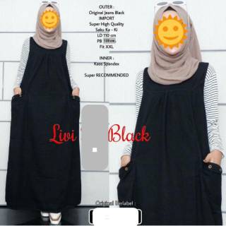 Promo Livi Overall Rok Jumbo Panjang Jeans Muslimah Murah  