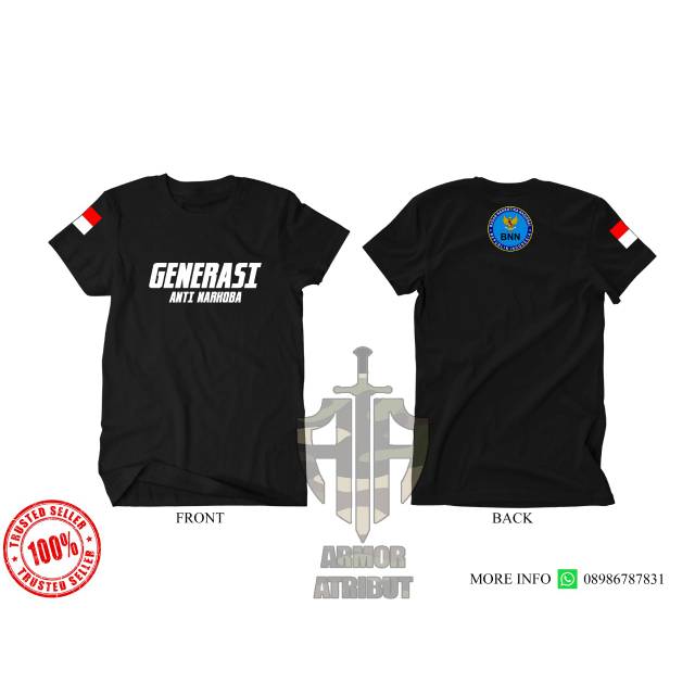 Kaos Baju - GENERASI ANTI NARKOBA - BLACK ARMY
