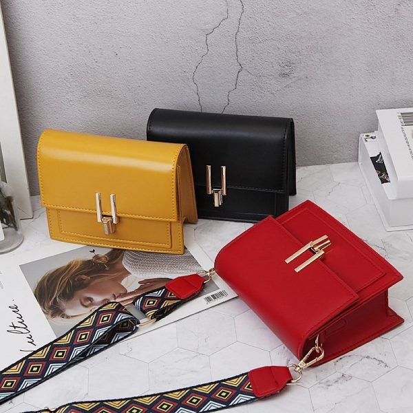 LT 1774 RISCE TAS SELEMPANG MINI TALI MOTIF IMPORT WANITA CEWEK PEREMPUAN RED YELLOW BLACK