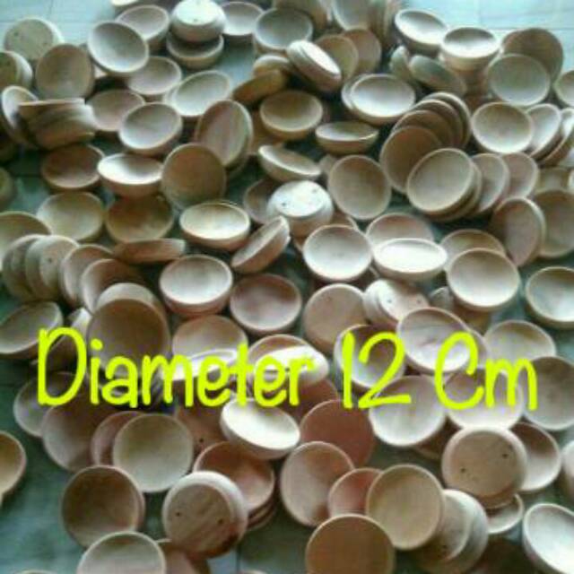 Cobek Kayu / Wadah Sambal / Tempat Sambal /Saus /Kecap /Bumbu bahan Kayu diameter 12cm / Lepek Kayu