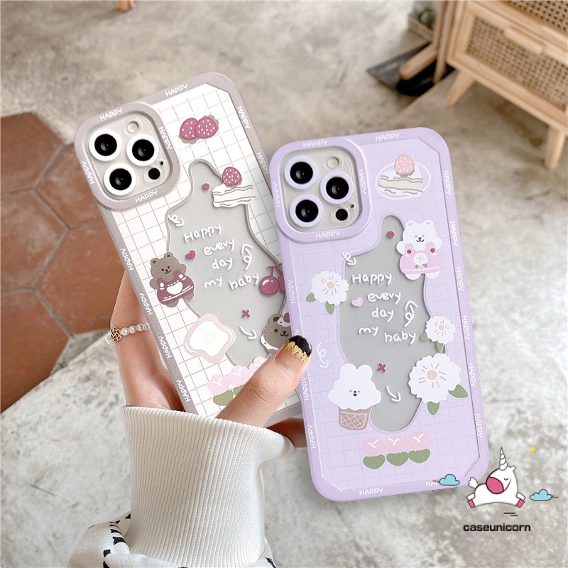 Casing Beruang Kelinci Lucu Bening Xiaomi Poco M3 M4 F4 X3 Pro Nfc Redmi A1 9A 10 10C 9 9T 9C 10A Redmi Note8 11s 10S 11 9 9s 9pro 10 11 Pro Max Plus Soft TPU Kue Cherry Cover Belakang