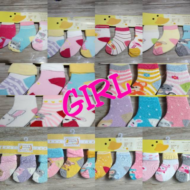 WINTEKU 3 pcs Kaos Kaki Bayi SNI Motif Cewek dan Cowok