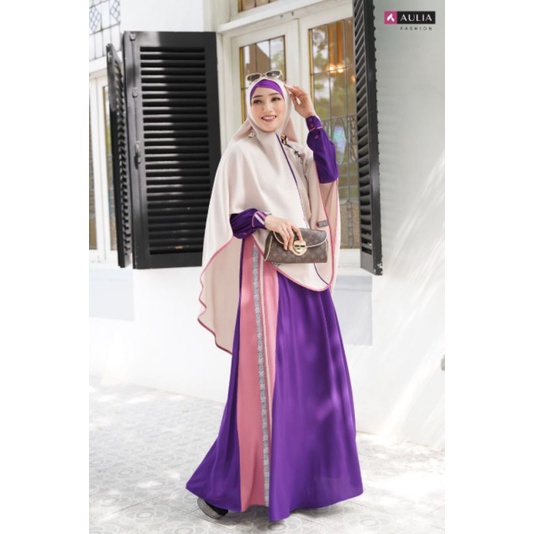 Aulia Fashion Gamis New Qameela Dark Violet [BISA COD]