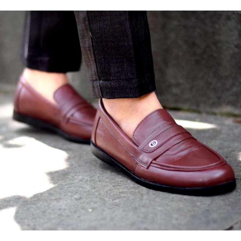 Sepatu formal pria sepatu fantovel non tali slip fantovel bahan upper  kulit terbaru