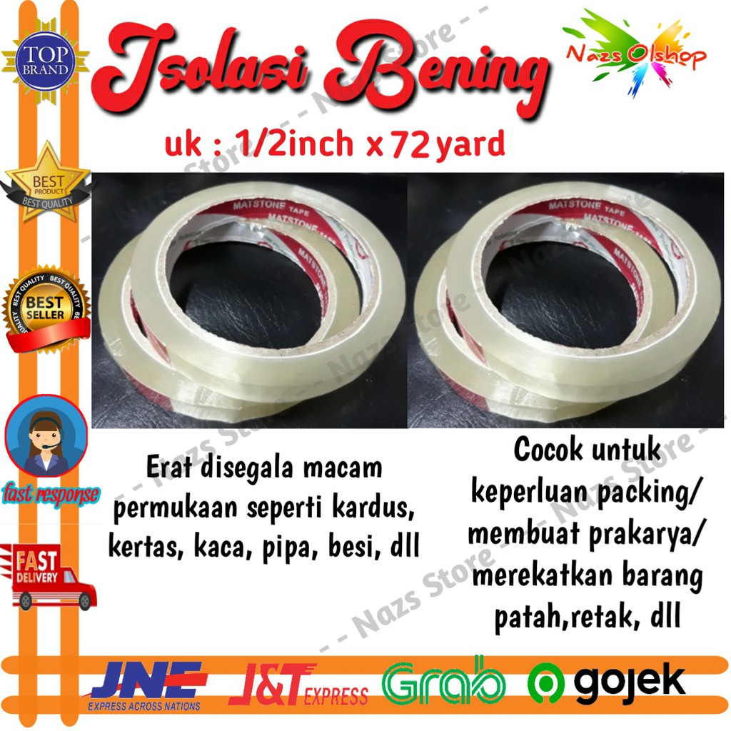 

Isolasi Solatip Bening 1/2 inch x 72 yard