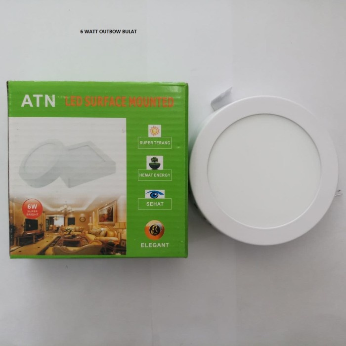 ATN LAMPU OB BULAT DOWNLIGHT PANEL PUTIH / LED OUTBOW 6W PLAFON