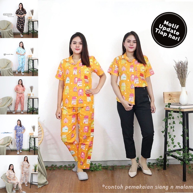 IZANY CP allsize PIYAMA Set Kemeja Saten Apple II / Daily Set / Tie dye