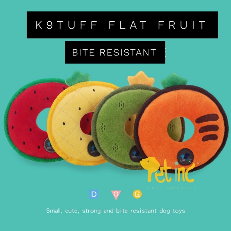 K9tuf premium USA flat series fruit squeak toy