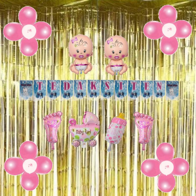 Dekorasi tedak siten paket balon turun tanah