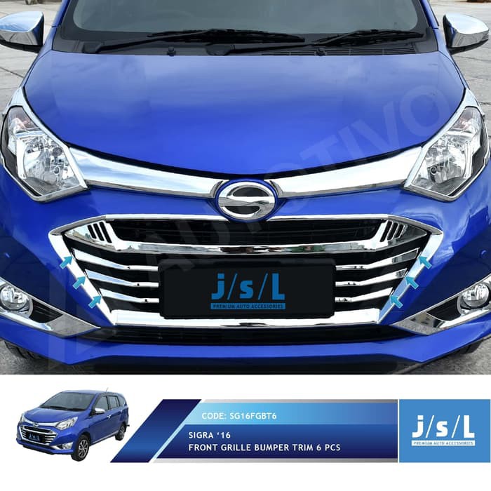 Daihatsu Sigra Front Grille Bumper Trim 6 Pcs