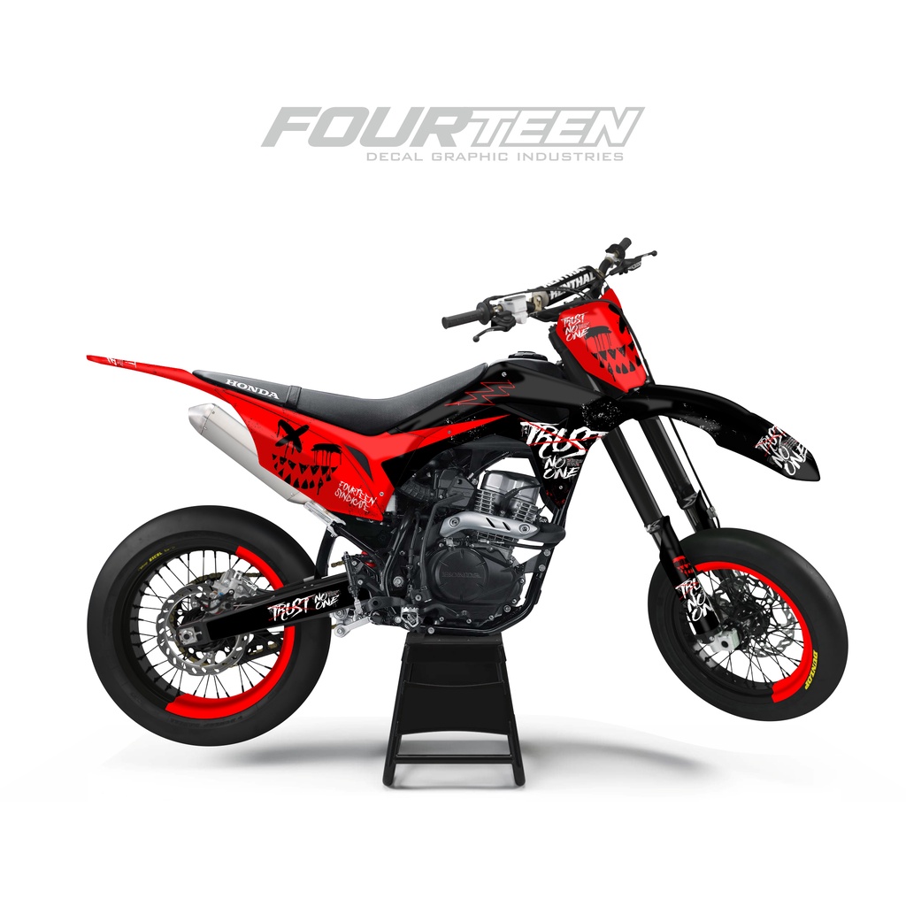 DECAL CRF FULL BODY - DEKAL CRF CUSTOM MERAH HITAM TRUST NO ONE