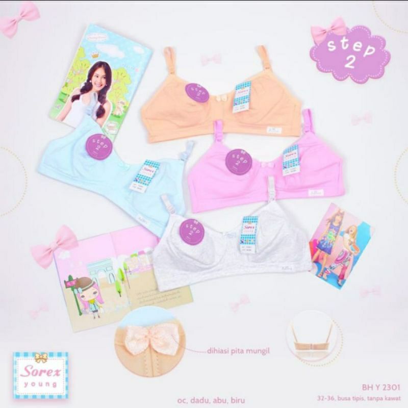 ☘️Bebikita☘️ Pakaian Dalam Dewasa / BRA MINISET REMAJA CEWEK STEP 2 TANPA KAWAT MINISET SOREX Y2301