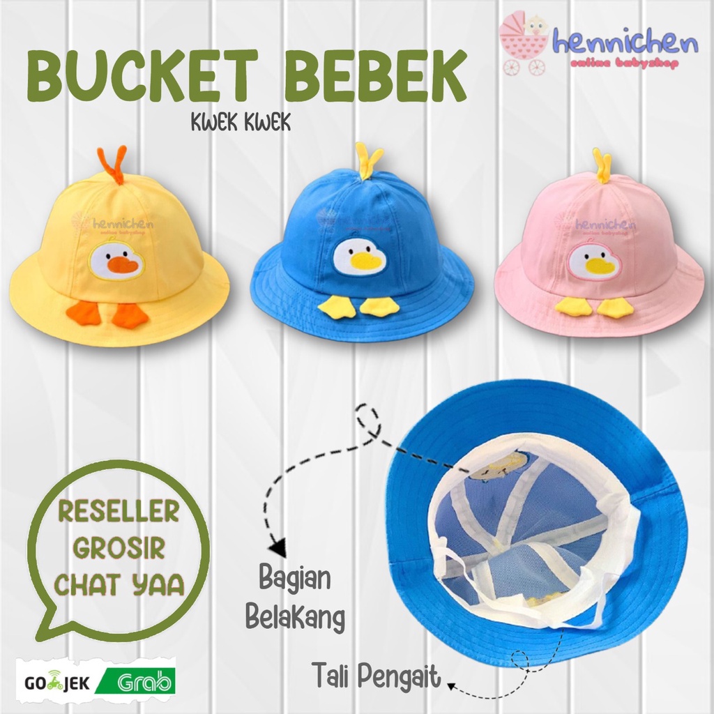 TOPI BUCKET HAT BAYI BEBEK KWEK KWEK LUCU FASHION ANAK UNISEX BAHAN IMPORT CNA