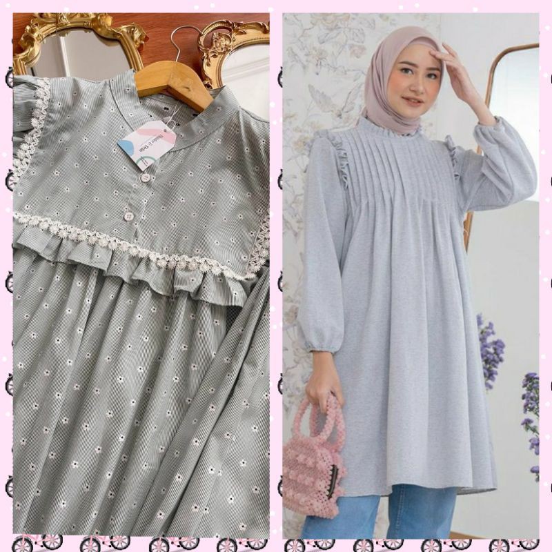 REIN LITTLE FLOWERS, MIDI CASSIA SOFT GREY by Haideeorlin