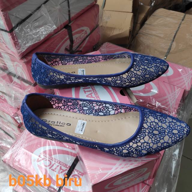 BORNEO - SEPATU B05KB FLATSHOES GRATICA   BRUKAT HITAM-SALEM