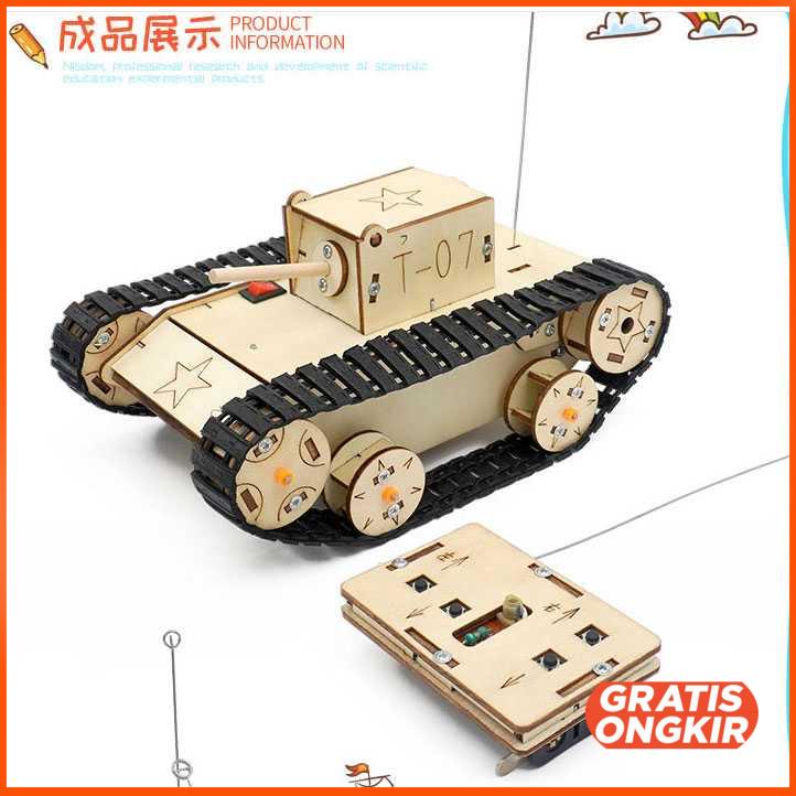 Mainan Anak Tank Remote Control DIY Assembly Children Toy C-37C